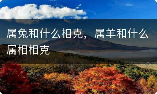 属兔和什么相克，属羊和什么属相相克