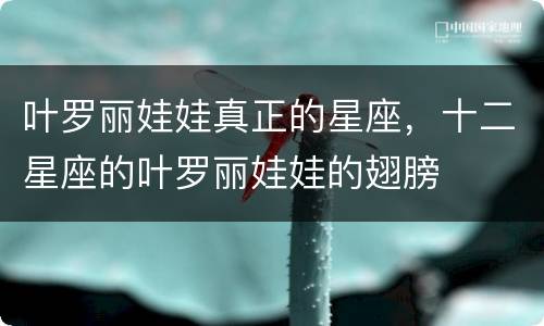 叶罗丽娃娃真正的星座，十二星座的叶罗丽娃娃的翅膀