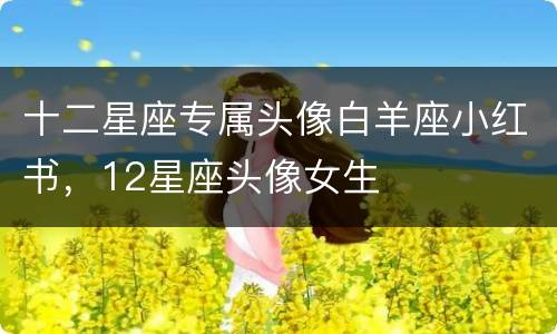 十二星座专属头像白羊座小红书，12星座头像女生
