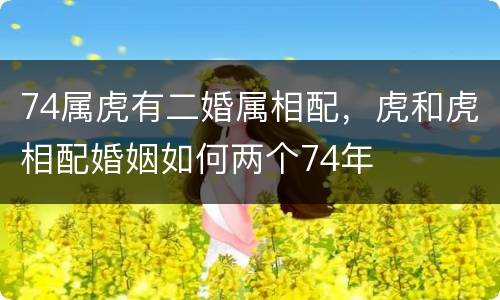 74属虎有二婚属相配，虎和虎相配婚姻如何两个74年