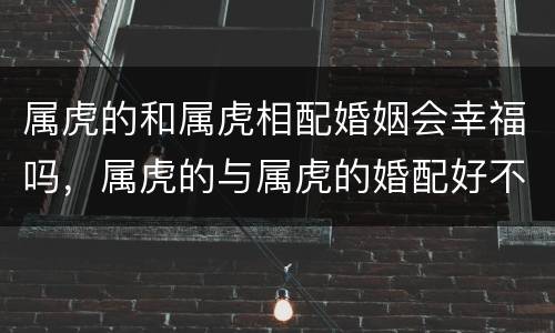 属虎的和属虎相配婚姻会幸福吗，属虎的与属虎的婚配好不好