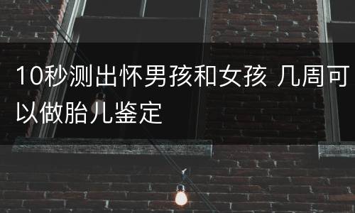 10秒测出怀男孩和女孩 几周可以做胎儿鉴定