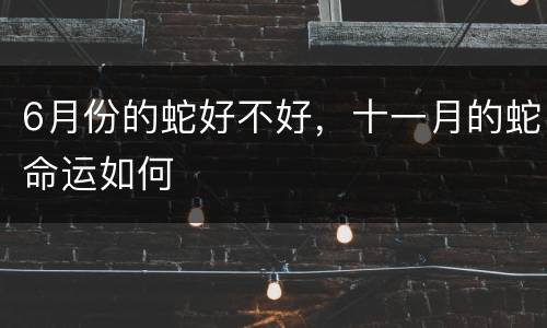 6月份的蛇好不好，十一月的蛇命运如何