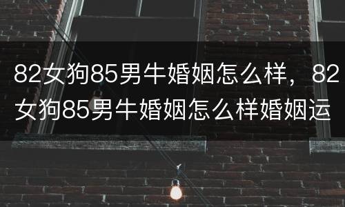 82女狗85男牛婚姻怎么样，82女狗85男牛婚姻怎么样婚姻运势如何