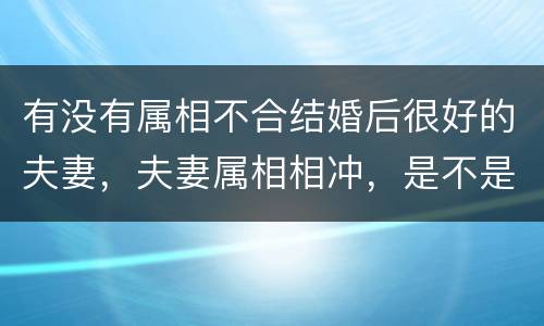 有没有属相不合结婚后很好的夫妻，夫妻属相相冲，是不是不好，有没有属相相