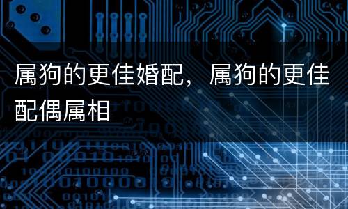属狗的更佳婚配，属狗的更佳配偶属相