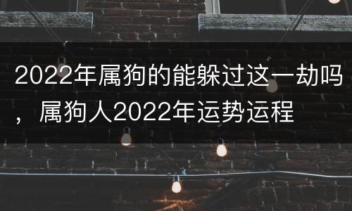 2022年属狗的能躲过这一劫吗，属狗人2022年运势运程