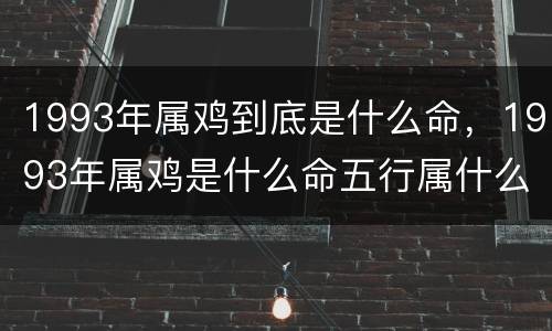 1993年属鸡到底是什么命，1993年属鸡是什么命五行属什么