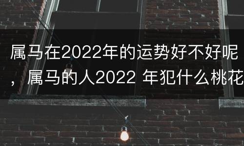 属马在2022年的运势好不好呢，属马的人2022 年犯什么桃花运