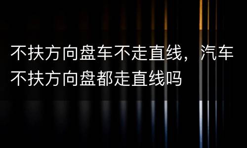 不扶方向盘车不走直线，汽车不扶方向盘都走直线吗