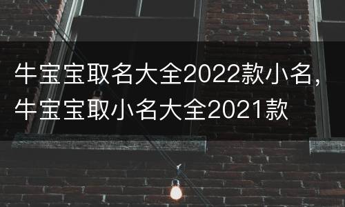 牛宝宝取名大全2022款小名，牛宝宝取小名大全2021款