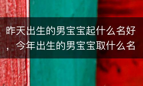 昨天出生的男宝宝起什么名好，今年出生的男宝宝取什么名字好听