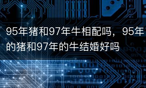 95年猪和97年牛相配吗，95年的猪和97年的牛结婚好吗