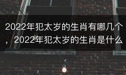 2022年犯太岁的生肖有哪几个，2022年犯太岁的生肖是什么
