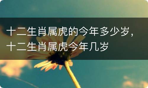十二生肖属虎的今年多少岁，十二生肖属虎今年几岁