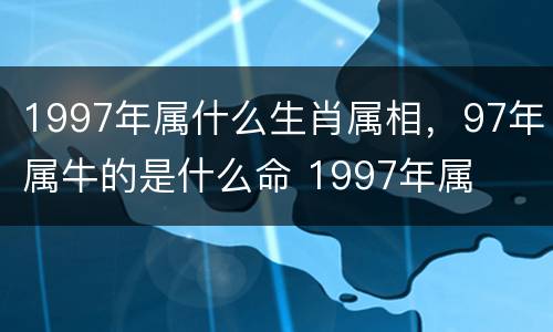 1997年属什么生肖属相，97年属牛的是什么命 1997年属