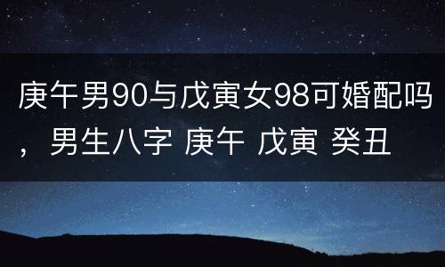 庚午男90与戊寅女98可婚配吗，男生八字 庚午 戊寅 癸丑 戊午八字怎