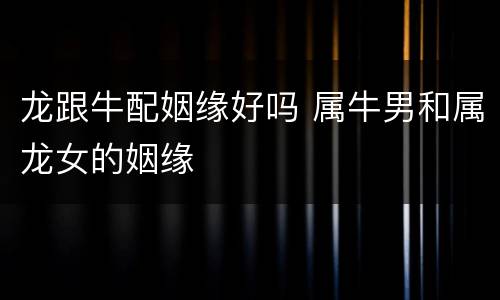 龙跟牛配姻缘好吗 属牛男和属龙女的姻缘