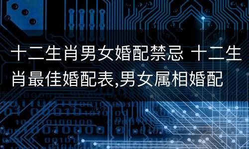 十二生肖男女婚配禁忌 十二生肖最佳婚配表,男女属相婚配