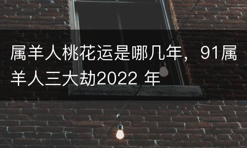 属羊人桃花运是哪几年，91属羊人三大劫2022 年