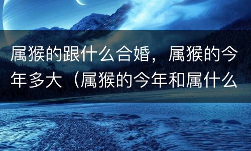 属猴的跟什么合婚，属猴的今年多大（属猴的今年和属什么有财运）