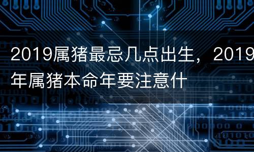 2019属猪最忌几点出生，2019年属猪本命年要注意什