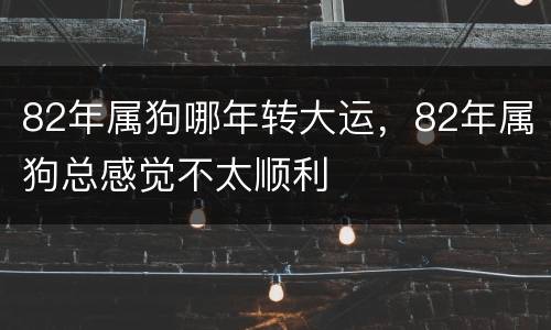 82年属狗哪年转大运，82年属狗总感觉不太顺利