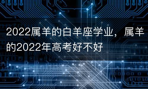 2022属羊的白羊座学业，属羊的2022年高考好不好