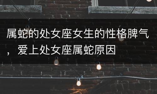 属蛇的处女座女生的性格脾气，爱上处女座属蛇原因