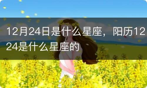 12月24日是什么星座，阳历1224是什么星座的