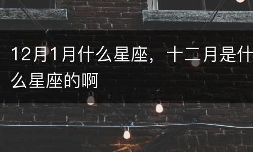 12月1月什么星座，十二月是什么星座的啊