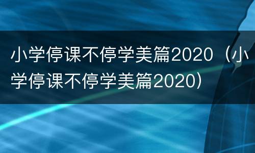 小学停课不停学美篇2020（小学停课不停学美篇2020）