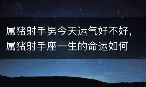 属猪射手男今天运气好不好，属猪射手座一生的命运如何