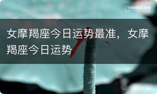 女摩羯座今日运势最准，女摩羯座今日运势