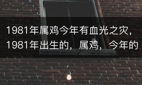 1981年属鸡今年有血光之灾，1981年出生的，属鸡，今年的运势会是怎
