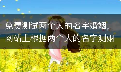 免费测试两个人的名字婚姻，网站上根据两个人的名字测姻缘,准吗?