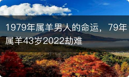 1979年属羊男人的命运，79年属羊43岁2022劫难