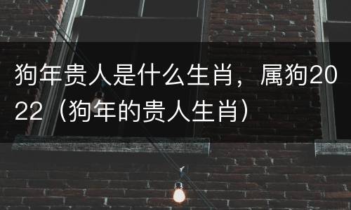 狗年贵人是什么生肖，属狗2022（狗年的贵人生肖）