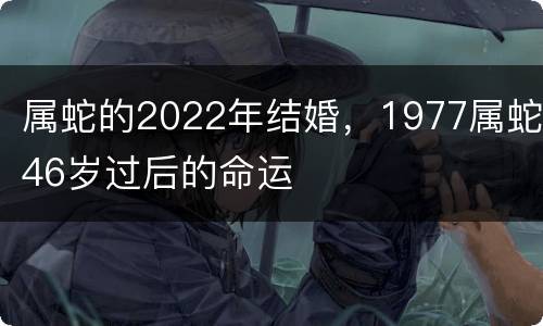 属蛇的2022年结婚，1977属蛇46岁过后的命运