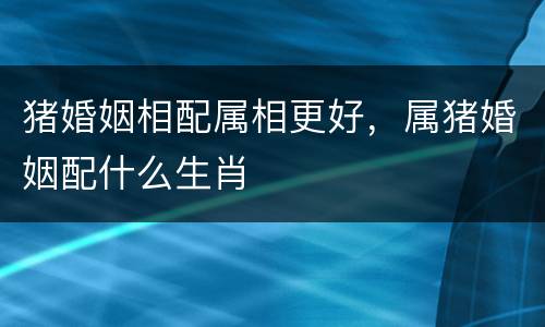 猪婚姻相配属相更好，属猪婚姻配什么生肖