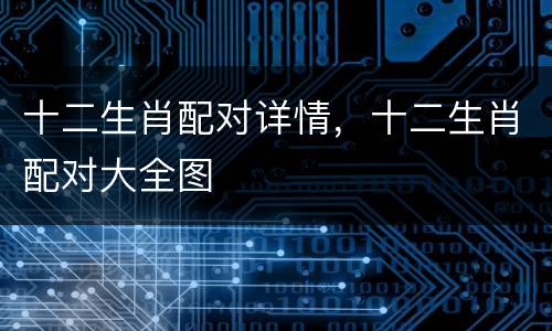 十二生肖配对详情，十二生肖配对大全图