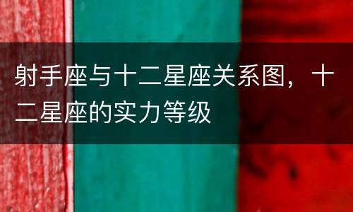 射手座与十二星座关系图，十二星座的实力等级
