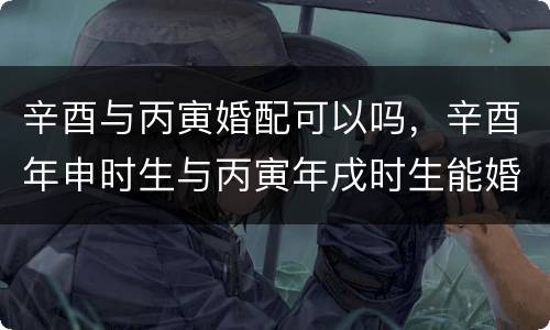 辛酉与丙寅婚配可以吗，辛酉年申时生与丙寅年戌时生能婚配吗