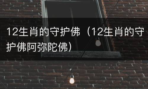 12生肖的守护佛（12生肖的守护佛阿弥陀佛）