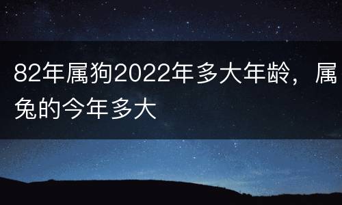 82年属狗2022年多大年龄，属兔的今年多大