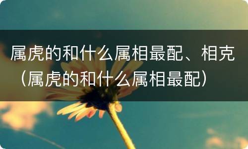 属虎的和什么属相最配、相克（属虎的和什么属相最配）