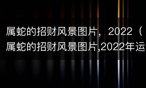 属蛇的招财风景图片，2022（属蛇的招财风景图片,2022年运势）