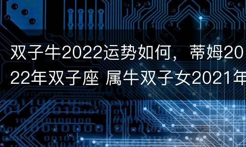 双子牛2022运势如何，蒂姆2022年双子座 属牛双子女2021年运势