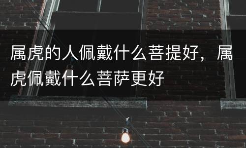属虎的人佩戴什么菩提好，属虎佩戴什么菩萨更好