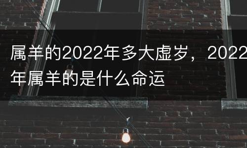 属羊的2022年多大虚岁，2022年属羊的是什么命运
